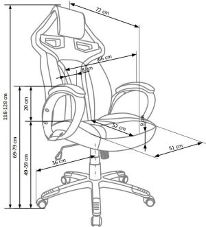 Krzesło biurowe Halmar Honor Czarno-czerwone 4