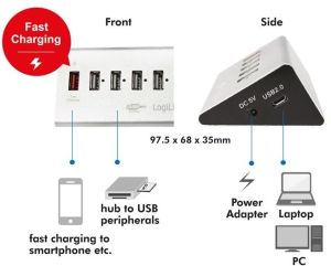 HUB USB LogiLink 5x USB-A 2.0 (UA0224) 5