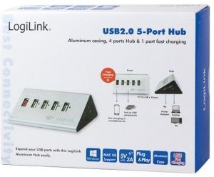 HUB USB LogiLink 5x USB-A 2.0 (UA0224) 6
