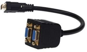 Gembird pasywny adapter/splitter DVI męski do 2x VGA żeński, 0.3m, czarny (A-DVI-2VGA-01) 5