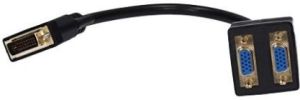 Gembird pasywny adapter/splitter DVI męski do 2x VGA żeński, 0.3m, czarny (A-DVI-2VGA-01) 6