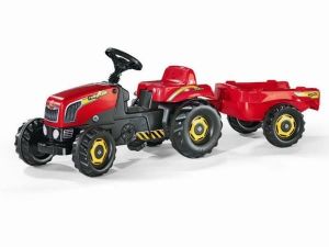 Rolly Toys Traktor Rolly Kid czerwony z przyczepą (5012121) 1