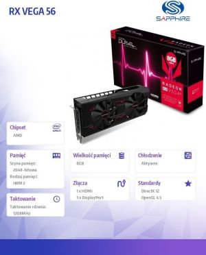 Karta graficzna Sapphire Radeon RX Vega 56 OC 8GB HBM2 (11276-02-40G) 2