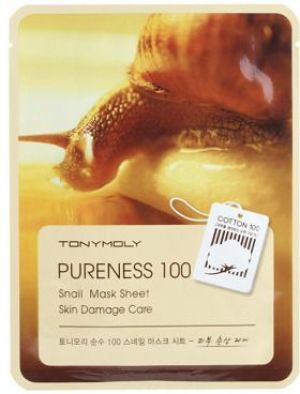 Tonymoly Łagodząca maska do twarzy ze śluzem ślimaka Pureness 100 Snail Mask Sheet Skin Irritation Care 21ml 1