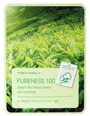 Tonymoly Kojąca maska do twarzy z ekstraktem z zielonej herbaty Pureness 100 Green Tea Mask Sheet Skin Soothing 21ml 1