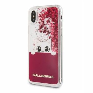 Karl Lagerfeld Hardcase do Apple iPhone X różowy Liquid Glitter (KLHCPXPABGFU) 1