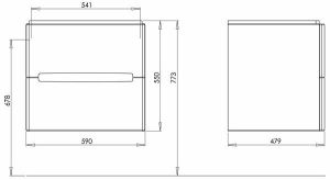 Koło Szafka podumywalkowa Modo 59cm biały połysk (89425000) 2