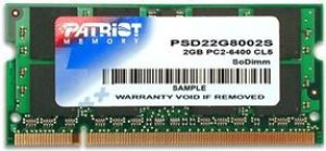 Pamięć do laptopa Patriot Signature, SODIMM, DDR2, 2 GB, 800 MHz, CL6 (PSD22G8002S) 1