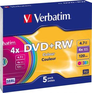 Verbatim DVD+RW 4.7 GB 4x 5 sztuk (43297) 1