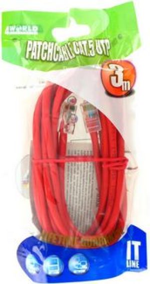 4World kabel krosowy RJ45, bez osłonki, Cat. 5e UTP, 3 m, czerwony (04713) 1