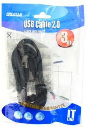Kabel USB 4World USB-A - micro-B 3 m Czarny (5353) 1
