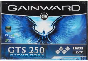 Karta graficzna Gainward GeForce GTS 250 512MB DDR3/256bit DVI/HDMI PCI- E (745/2200) (426018336-0056) 3