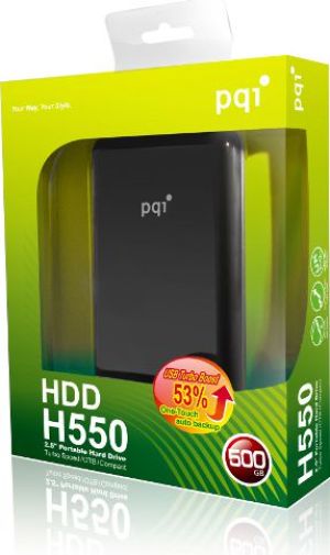 Dysk zewnętrzny SSD PQI H550 2,5\" 250GB USB Turbo Boost Black ( 6550-250GR201A ) 1