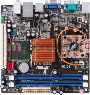 Płyta główna Asus ITX-220 (CPU/VGA/DZW/GLAN/SATA/DDR2) 1
