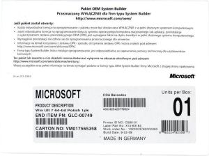 System operacyjny Microsoft Windows 7 Ultimate 64bit OEM 3