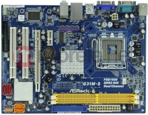 Płyta główna ASRock G31M-S R2.0 (PCX/VGA/DZW/LAN/SATA/DDR2) mATX 1