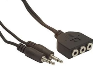 Kabel Gembird MiniJack 3.5mm x2 - MiniJack 3.5mm x3 1m czarny (CCMIC1) 1