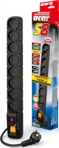 Listwa zasilająca Acar S8 przeciwprzepięciowa 8 gniazd 1.5 m czarna (W0147) 2