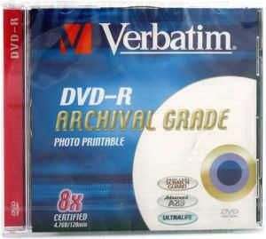Verbatim DVD-R 4.7GB 8x ARCHIVAL GRADE BOX 1SZT 1