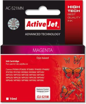 Tusz Activejet AC-521M tusz magenta do drukarki Canon (zam. CLI-521M) (bez czipa) Magenta 1