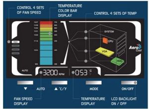 Aerocool MODERN-V (LCD) 2 x 5,25" - CZARNY 2