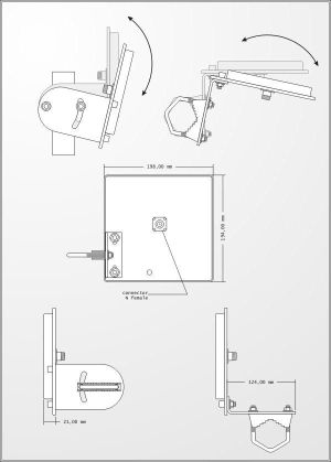 Antena InterLine PANELOWA 2.4GHz 14dBi gniazdo Nż 3
