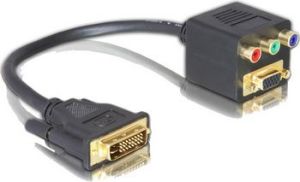 Adapter AV Delock DVI-I - D-Sub (VGA) + RCA (Cinch) x3 czarny (65061) 1