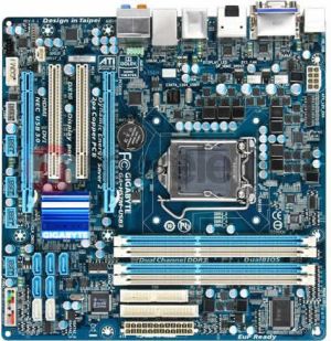 Płyta główna Gigabyte H57, Dual DDR3-1600 MHz, RAID, IEEE, LAN, mATX (GA-H57M-USB3) 1