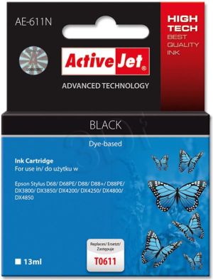 Tusz Activejet Tusz AE-611N black 13ml atrament barwnikowy wersja supreme 1