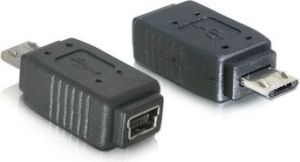 Adapter USB Delock microUSB - miniUSB Czarny  (65063) 1
