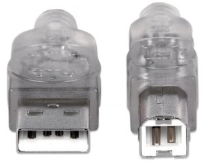 Kabel USB Manhattan USB-A - USB-B 1.8 m Srebrny (333405) 3
