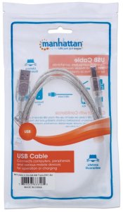 Kabel USB Manhattan USB-A - USB-B 1.8 m Srebrny (333405) 4