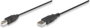 Kabel USB Manhattan USB-A - USB-B 1.8 m Czarny (333368) 2
