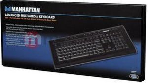 Klawiatura Manhattan  (multimedialna Ultra SLim USB Hub USB 2.0 czarna (176644)) 3