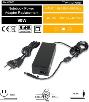 Zasilacz do laptopa Whitenergy 90 W, 5 mm, 4.7 A, 19 V (05867) 6