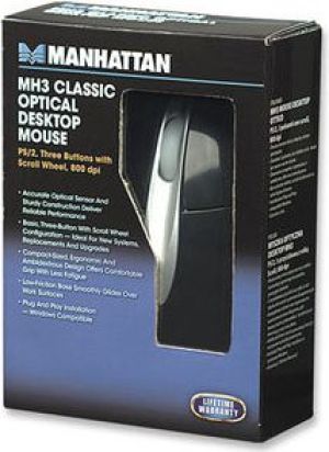 Mysz Manhattan USB 1000dpi Czarna Manhattan MH3 3