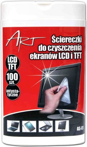 Art Chusteczki nawilżane do ekranów LCD/TFT 100 szt. (AS-01) 1