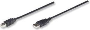 Kabel USB Manhattan USB-A - USB-B 3 m Czarny (333382) 1