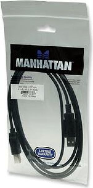 Kabel USB Manhattan USB-A - USB-B 3 m Czarny (333382) 2