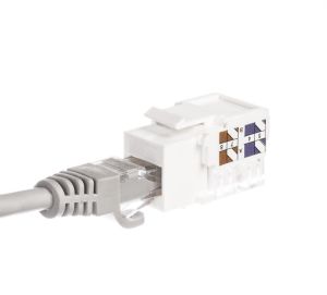 NetRack moduł Keystone Jack 1xRJ45 8p8c UTP Cat5e LSA z zaciskiem, biały (105-02) 4