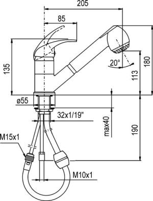 Bateria kuchenna KFA Nefryt stojąca chrom (503-110-00) 2