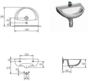 Umywalka Cersanit President 44,5cm (K08-002) 3