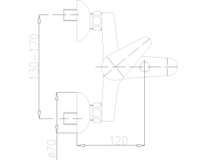 Bateria wannowa KFA Baryt ścienne chrom (554-010-00) 2