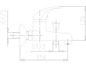 Bateria wannowa KFA Baryt ścienne chrom (554-010-00) 3