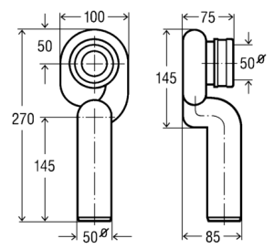 Syfon Viega Syfon pisuarowy pionowy fi 50mm (492458) 2