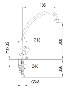 Bateria kuchenna KFA Standard stojąca chrom (303-415-00) 2
