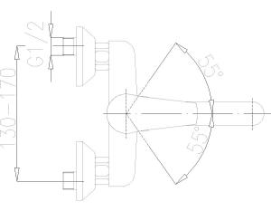 Bateria umywalkowa KFA Rodon ścienna chrom (450-820-00) 2