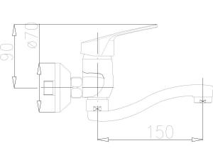 Bateria umywalkowa KFA Rodon ścienna chrom (450-820-00) 3