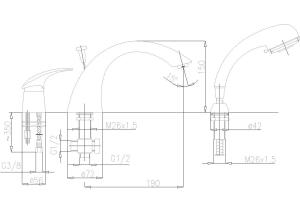 Bateria wannowa KFA Ametyst 3-otworowe chrom (405-210-00) 2