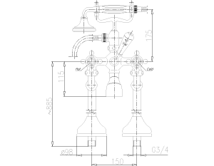 Bateria wannowa KFA Retro Classic wolnostojąca chrom (385-120-00) 3